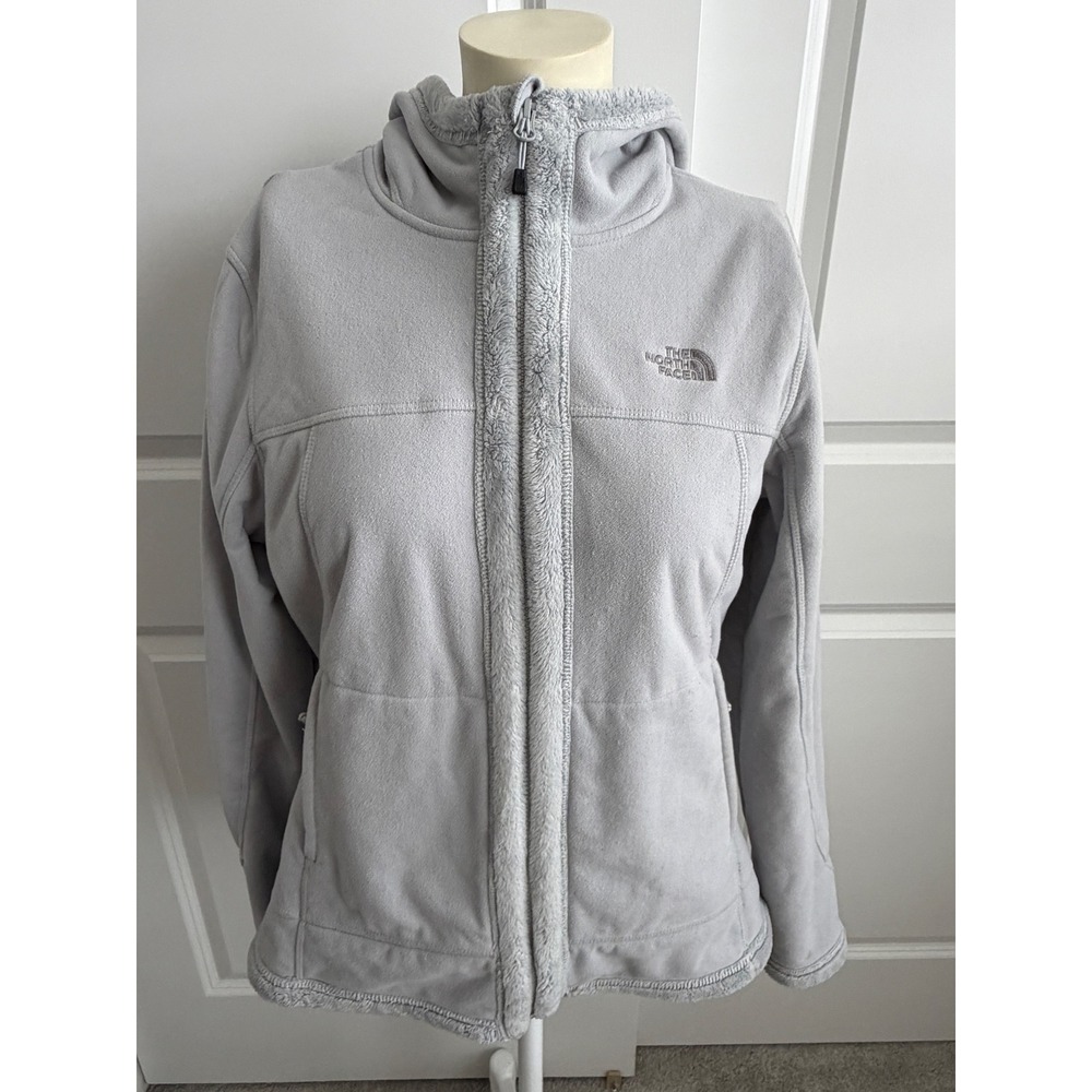 The North Face Women's Morningside Light Gray Fleece Hooded Jacket Large